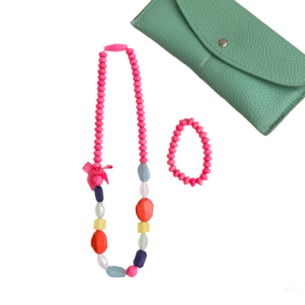 Target Jewelry Set Girls Coral Pink Necklace & Bracelet